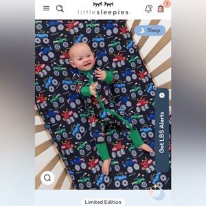 Little Sleepies Monster Truck Madness Fitted Crib Sheet - Limited Edition